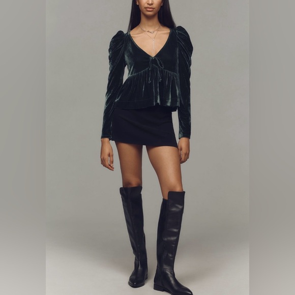 Maeve Velvet Babydoll Top - Picture 2 of 12